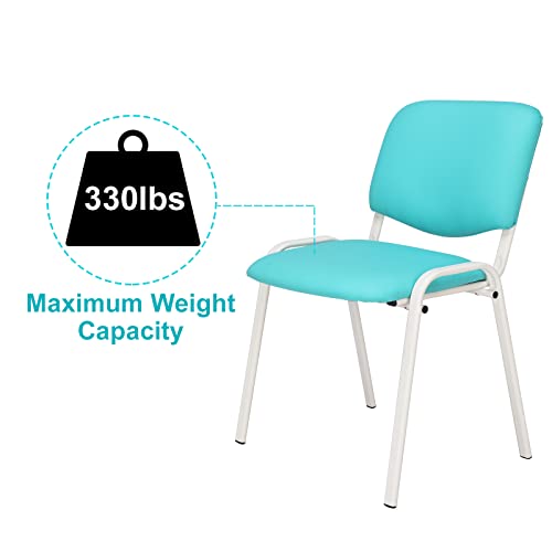 Image of VINGLI Blue Waiting Room & Office Chairs - 10-Pack Stackable PU Set for Church, Conference Room, Lobby & Guest Reception Area