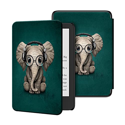 Ayotu Slim Case For 6" All-New Kindle (11Th Generation 2022 Release), Colorful Pu Leather Smart Cover With Auto Wake/Sleep, Only Fit 6 Inch Basic Kindle 2022 Release, The Elephant #TOP17