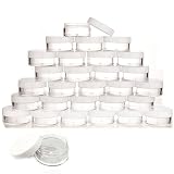 50pcs vuoto 10g bianco rotondo piccolo vaso cosmetico di plastica contenitori vaso per trucco balsamo labbra polvere campione all'ingrosso crema all'ingrosso barattoli con coperchi neri imballaggio