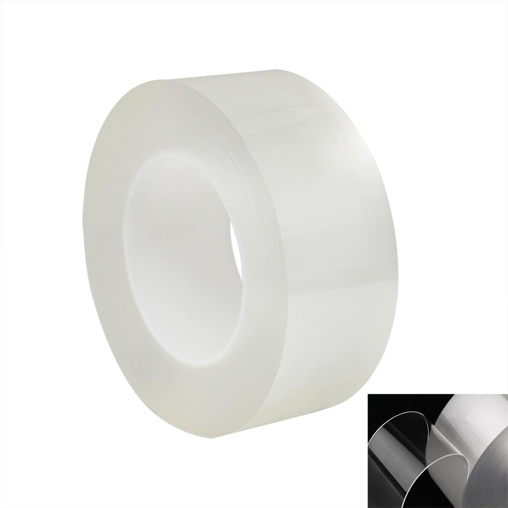 Transparent Tape Easy to Clean, 2 inches Wide by 66 inches Long, Made of polyethylene + Gauze, Easy to Clean Without Adhesive Residue Ultra-Thick Tape