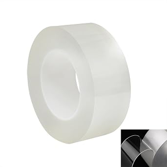 Transparent Tape Easy to Clean, 2 inches Wide by 66 inches Long, Made of polyethylene + Gauze, Easy to Clean Without Adhesive Residue Ultra-Thick Tape
