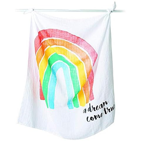 Lulujo Milestone Swaddle Blanket and Card Set - A Dream Come True, Multicolour, one Size Cover