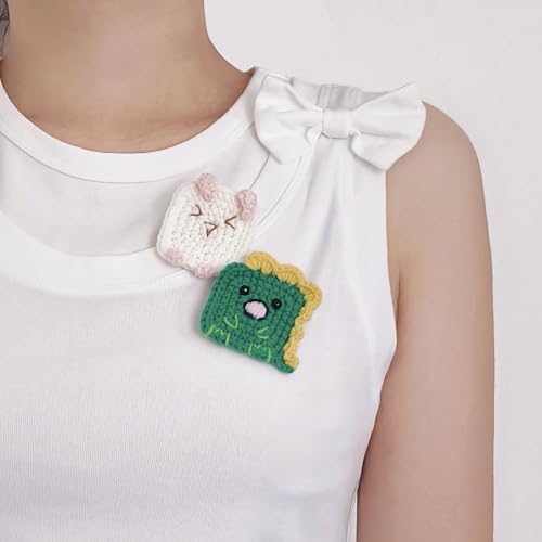 Image of Crochet Handmade Kawaii Brooch for Backpacks Clothing Jackets Hats, Cute Pins for Women Girls