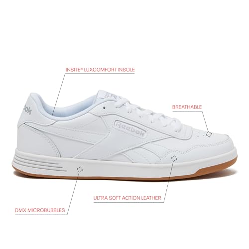 Reebok Reebok Court Advance Sneakers for Men - Casual Tennis Mens Shoes Size 6 to 15, White or Black, White/Cold Grey2, 8.5
