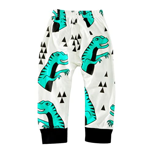 Kids Boys Cartoon Print Sweatpants Toddler Elastic Waist Athletic Pants Summer Pull On Jogger (Mint Green, 6-12 Months)