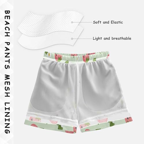 Boys Swim Shorts, Anti-Chafe Swim Trunks Boys 2 T, Cute Strawberries4