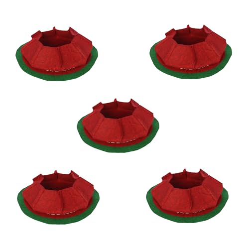 Image of Geo Fabric Grow Bags for Plants 5X2 Inch (Pack of 5) | 400 GSM Heavy Duty UV-Protected Round Maroon Colour Plant Bags for Terrace and Vegetable Gardening | Strong & Reusable|