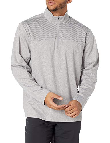 PGA TOUR Men's Long Sleeve Lux Touch Quarter Zip Jacket, Light Grey Heather, X Large