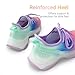 DREAM PAIRS Girls Slip-On Sneakers Kids Sparkle Pop Lightweight Jelly Sole Walking Shoes,Size 2 Little Kid,Rainbow/Blue,SDFS2303K