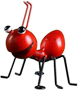 1/4 Pack Metal Ant Art Sculptures Garden Decorations, Hanging Metal Sculpture Ant Decor Indoor Outdoor Garden Yard Lawn Decor Red