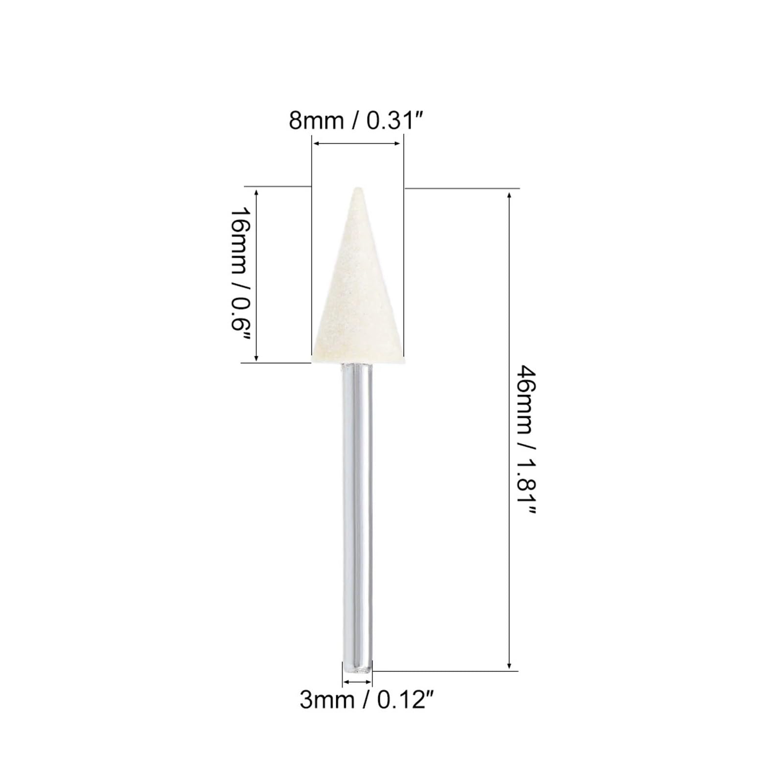 12/24Pcs Wool Felt Mounted Points Conical Polishing Buffing Wheel 6/8/10/12mm Grinding Head With 3mm Shank For Rotary Tools