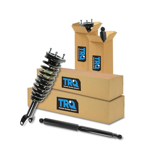 Image of TRQ Front and Rear Complete Strut Assembly & Shock Absorber Kit Complete Strut & Coil Spring Assembly Compatible with 2005-2009 Dodge Dakota 2006-2009 Mitsubishi Raider