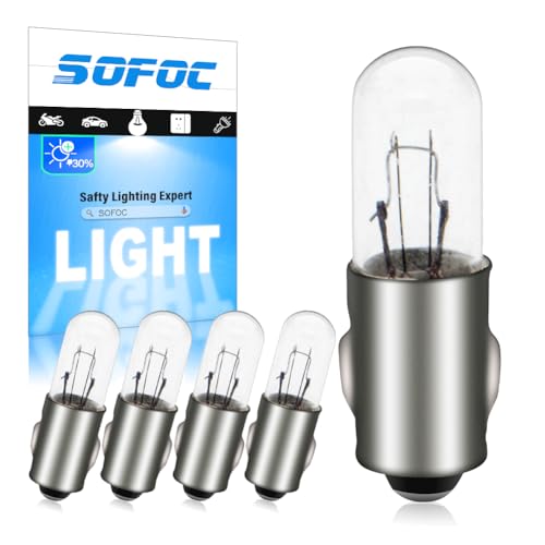 SOFOC BA7S 24V Halogen Bulb Warm White Auto/Aircraft Dashboard Indicators Reading Lights Courtesy Lamps Number Plate Lamp & Vanity Mirror Lights 5Pcs
