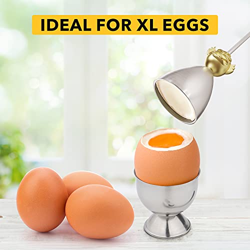 Eggfecto Egg Topper - Hard And Soft Boiled Egg Cutter | Mess-Free Egg Opener For Small, Medium, And Large Eggs | Food-Grade Stainless Steel Egg Shell Opener | Easy To Clean Egg Cracker For Raw Eggs #TOP3