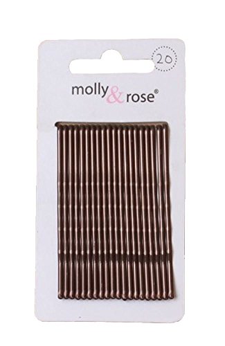 kirby grips - 20pc Long 6.5cm Kirby Grips Hair Bobby Pins Clips Brown