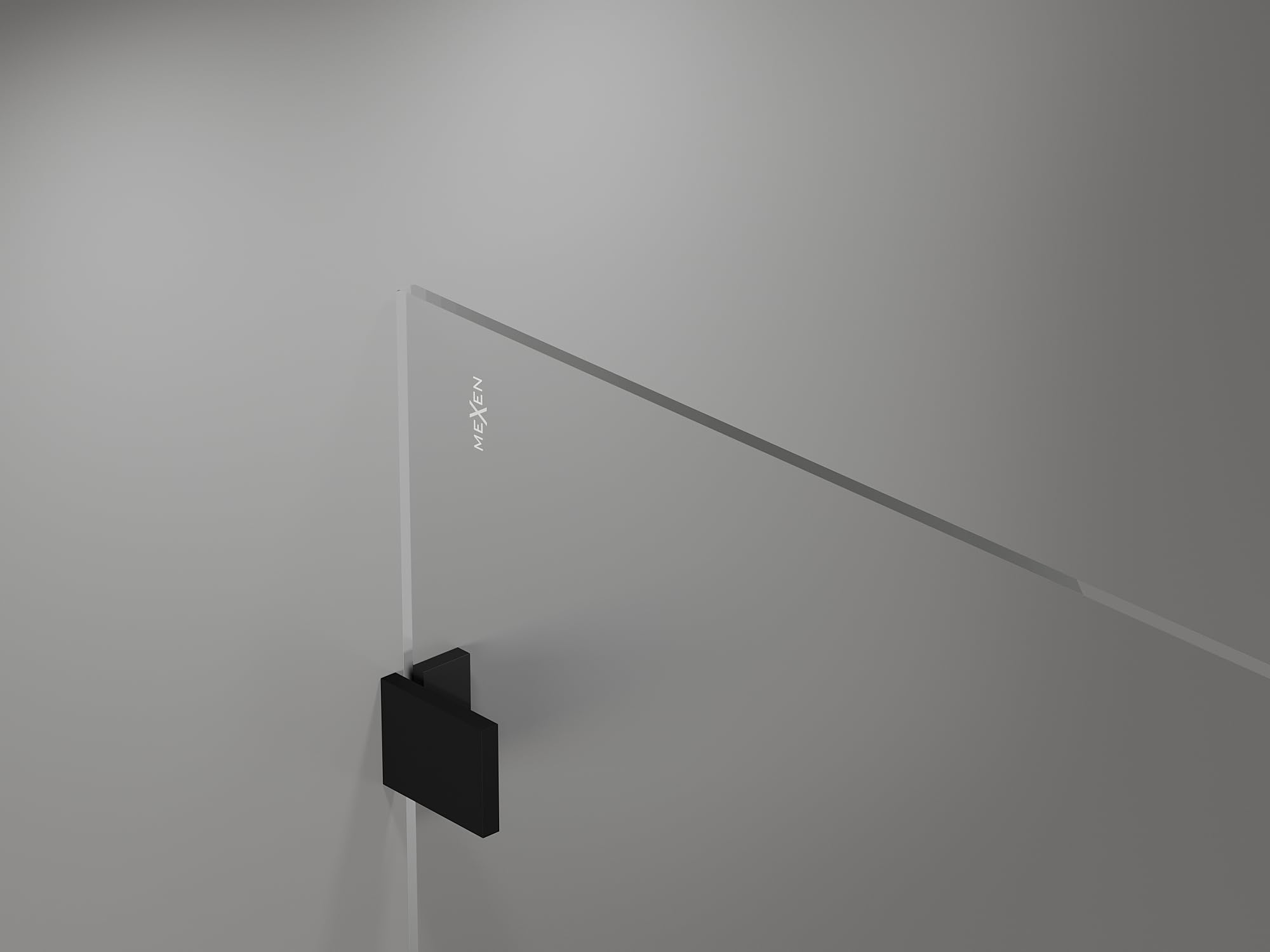 Mexen Lunar Parete Doccia Walk-In Destro 70x200 Trasparente 8mm Nero