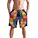 LORONA - Costume da Bagno da Uomo, a Forma di Puzzle, ad Asciugatura Rapida, da Spiaggia Multicolore XL