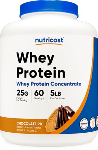 Image of Nutricost Whey Protein Concentrate Powder (Chocolate Peanut Butter) 5LBS | Gluten-Free, GMO-Free