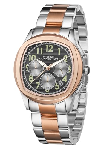 Image of French Connection Megachron | Chronograph Grey Dial | Two Tone Stainless Steel Strap | Watch for Men - FCD5RTM