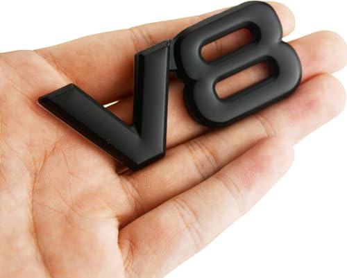 Image of 1Pc 3D V8 Premium Car Side Rear Trunk Emblem Alloy V8 Engine Badge Decals Nameplate fits Cars Trucks SUV (Black)
