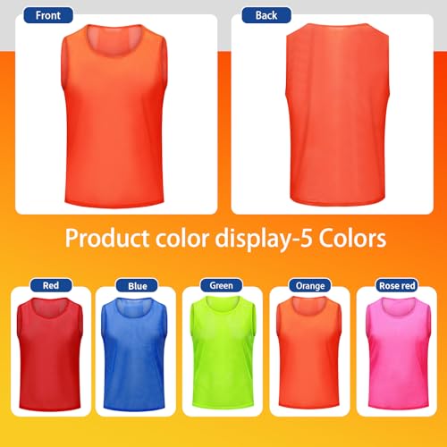 Image of 12 /24 /48Pcs Soccer Pinnies Youth, Scrimmage Team Practice Vests | Mesh Printed and Unprinted Numbers Team Pennies for Basketball Soccer Football Bibs Adults Kids