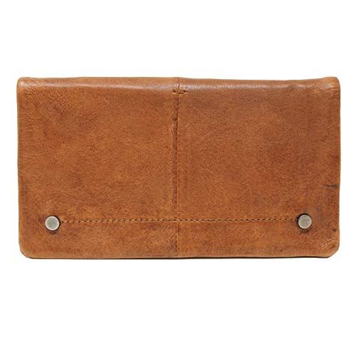 Latico Women’s Terry Leather Wallet Handcrafted Lady Clutch - Bills, IDs, Card Holder & Organizer; Classic Purse Features Dual Magnetic Front Closure, 1 Top Zipper & Back Finger Loop - Cognac