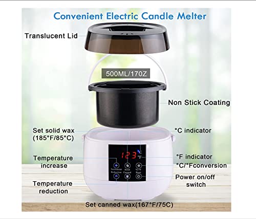 Kit elettrico per la creazione di candele, con display a LED, controlla la temperatura della cera d'api, forniture fai da te per principianti e adulti, per amanti del mestiere