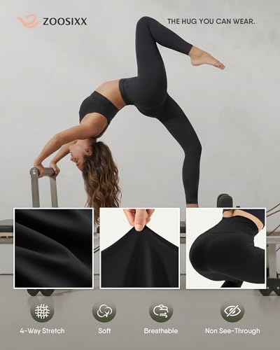 Image of ZOOSIXX High Waisted Leggings for Women Tummy Control Soft Workout Lounge Gym Pants