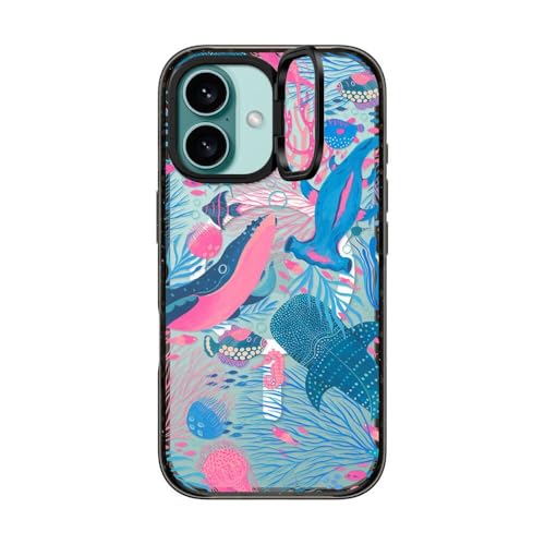 Coque iPhone 16 antichoc avec anneau support compatible MagSafe CASETiFY noir transparent - 4