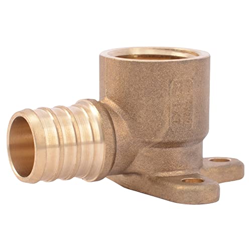 SharkBite 3/4 PEX Pipe x 1/2 Inch FNPT Crimp 90 Degree Drop Ear Elbow, Brass Plumbing Fitting, PEX Pipe, PE-RT, UC342LFA - Thumbnail 3