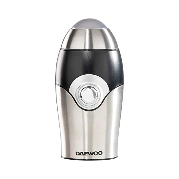 Daewoo SDA1835 Kaffeemühle 50g Edelstahlgehäuse mit Chrom-Details, ideal für Bohnen, Kräuter, Gewürze, Nüsse, Samen…