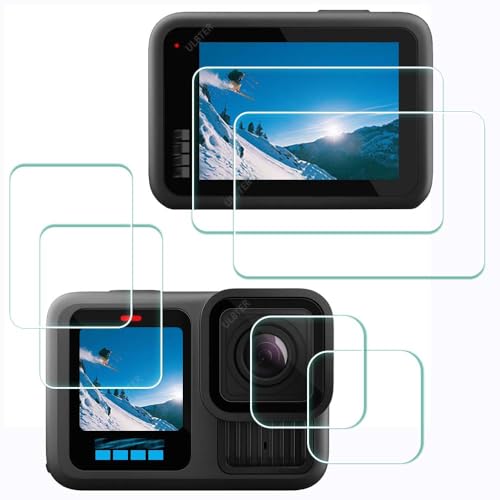 ULBTER Protection d'écran pour GoPro Hero 13 Hero13 avec écran LCD + objectif + petit écran [6 pièces] verre trempé films protecteurs dureté 9H,...