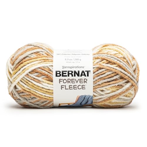 Bernat Forever Fleece Soft Yarn for Crocheting, Banana Pie, 2-Pack
