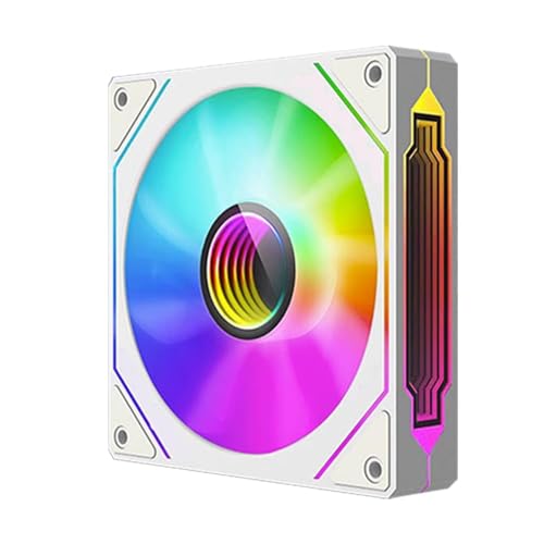 TZMRIT Prism 4 Pro Ventilateur RGB, 120 mm, blanc, pour boîtier PC Ventilateur ARGB, carte mère 5 V à 3 broches, miroir de synchronisation PWM à 4 broches
