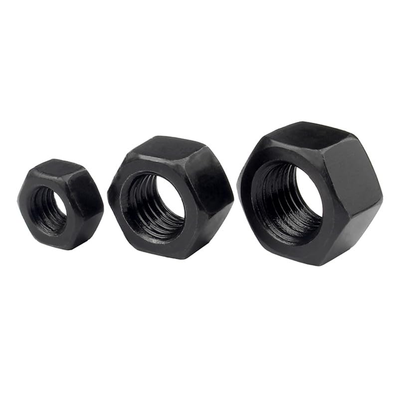 Hex Nuts 304 Stainless Steel Black Zink Plating Machine Nuts Lock Screw Caps Full Thread Metric Fasteners M3.5 (50 Pcs)