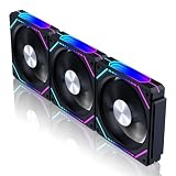 DS Wireless Assembly 360 Case Fan, 120MM LED Fan Compatible with ASUS Aura, MSI Mystic Light for PC Case, Computer CPU Cooler, Liquid Cooled System (3 Fans, KA Series)