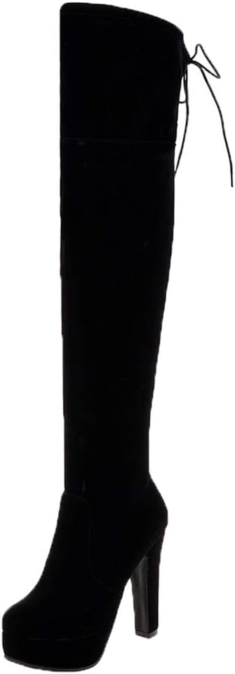 Kaizi Karzi Women Fashion Above The Knee Boots Block High Heels