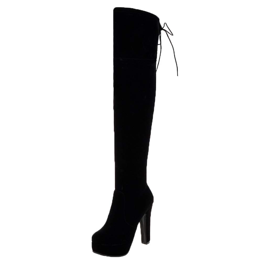 Kaizi Karzi Women Fashion Above The Knee Boots Block High Heels