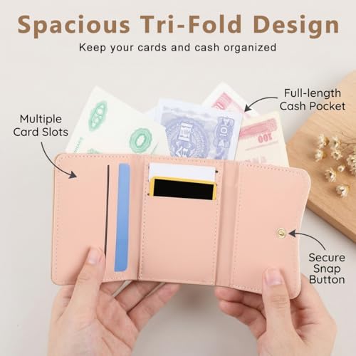 Image of PALAY Wallet for Women Cute Beige Puppy Card Holder Wallets Slim Compact ID Credit Card Coin Purse Kawaii Embroidered Mini Coin Pouch with Detachable Wrist Strap