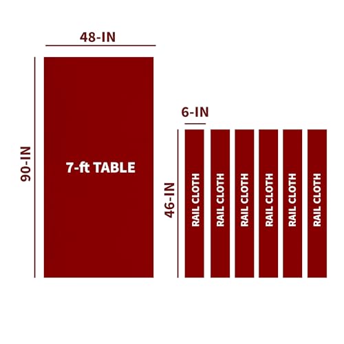 Championship Saturn II Billiards Cloth Pool Table Felt , Burgundy, 7-Feet - Thumbnail 2