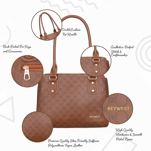 Image of Keywest Women's Penguin Satchel Tote Handbag for Women | Ladies Purse | Stylish Shoulder Bag | Gift For Woman