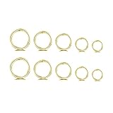 NewZenro 5Pairs Surgical Stainless Steel 16G Sleeper Cartilage Daith Tiny Small Hoop Earrings Mini Septum Hinged Clicker Nose Ring Helix Tragus Piercings Unisex Fashion Huggie Hoops Set 6-14MM (Gold)