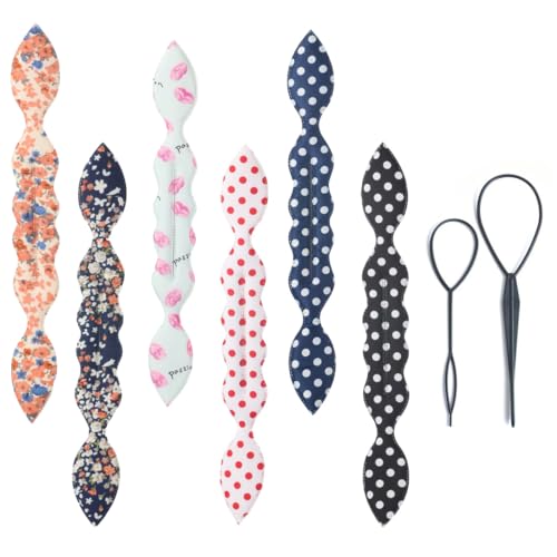 Magic Rabbit Ear Sponge Foam Donut Twist Haar Ponyo Styling Curl Maker Flexible Wiederverwendbare Crown Hair Twist Haarstyling Wiederverwendbare Haarschmuck für Mädchen Frauen Mit Haarstyling-Gerät
