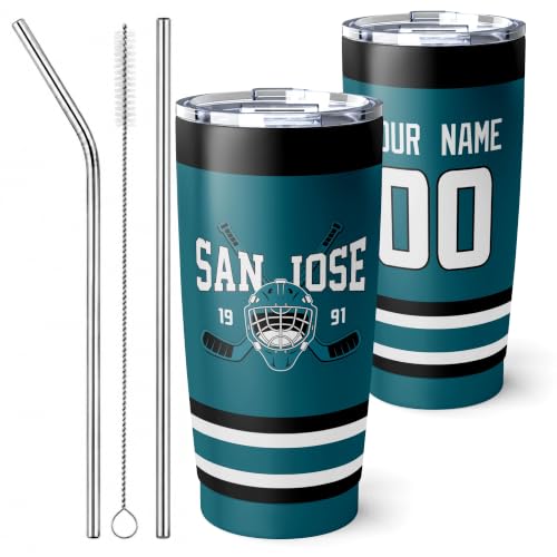 Image of ANTKING San Jose Tumbler 20oz Custom Name Number Travel Mug Gifts | Stainless Steel Insulated Coffee Cup for Men Women