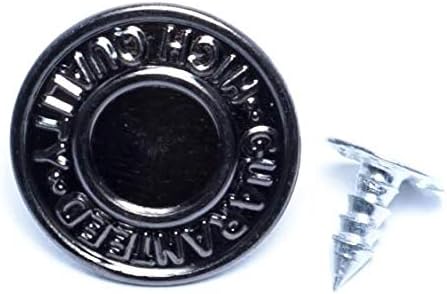 GoldStar Tool Jean Button Rivets - 17mm, Leather Craft Rivets with Text Design, Fabric Buttons | Mixed Media Craft Accessories (Gold, 1000)