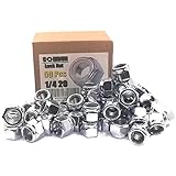 50Pcs 1/4-20 Nylon Insert Lock Nuts Hex Lock Nuts Carbon Steel Galvanized Finish COMRUN
