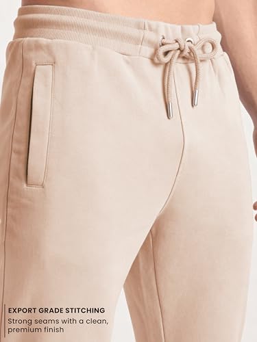 Image of Clans & Hans Men's 100% Pure Cotton Regular Fit Mid Rise Track Pant with Zipper Side Pockets and Back Pocket | Casual Gym Jogging Lounge Wear