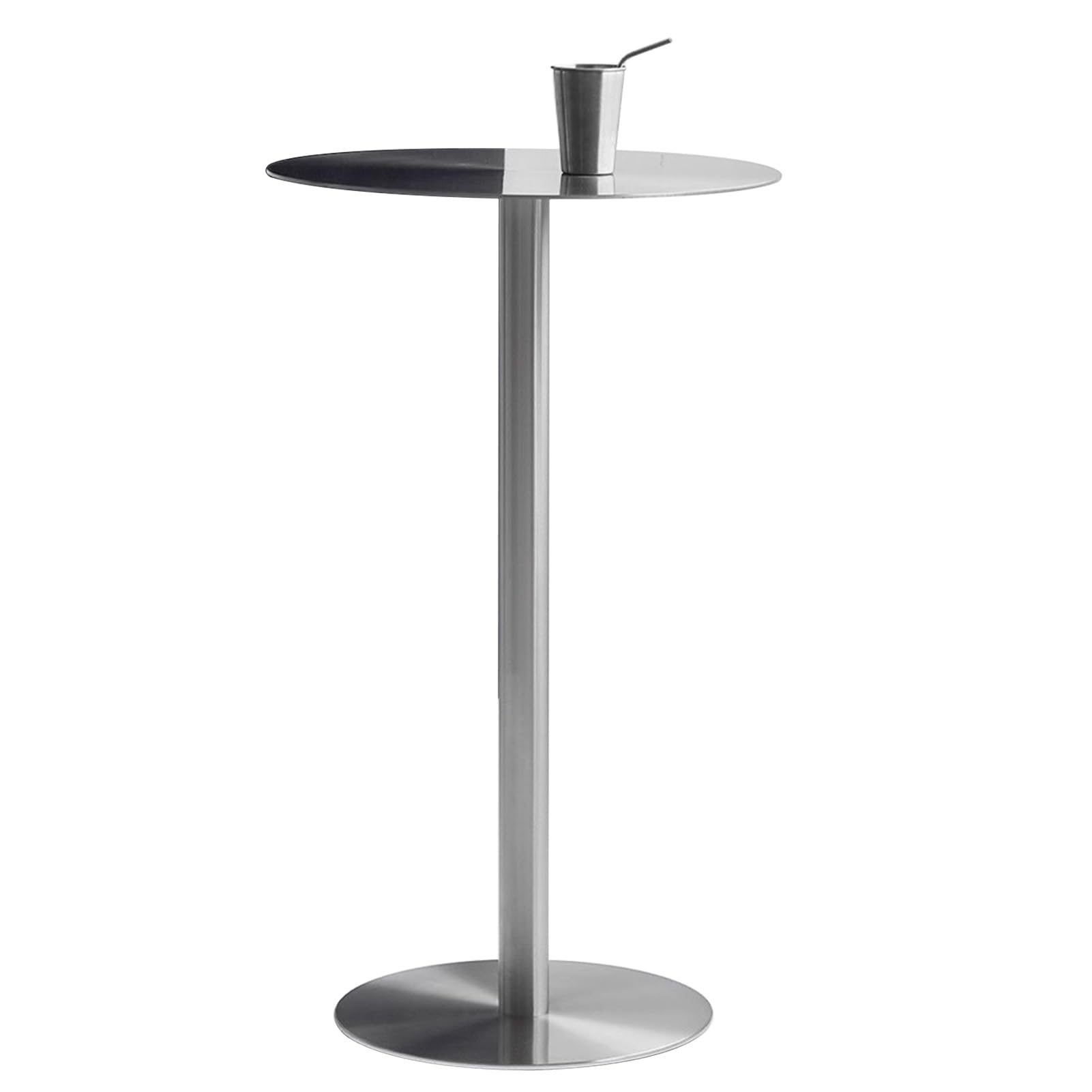 Table de petit-déjeuner de cuisine ronde en inox pour coin bistrot