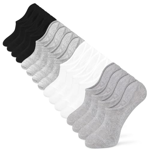 IDEGG No Show Socks Men Low Cut Ankle Short Socks for Men Casual Athletic Socks with Non-Slip Grip 10-14 Color A-8 Pairs-4 Clors