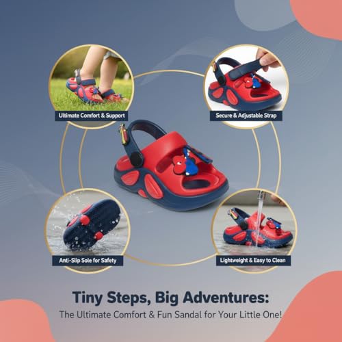 Image of GLJ Kids Comfort Clogs Sandals for Boy and Girl, 1 to 14 Years, Two-Strap Design, Easy to Wear Slip On, Dust and Waterproof, 1100